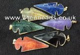 NGP2662 24*53mm - 26*55mm arrowhead agate pendants wholesale