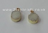NGP2665 14mm - 15mm coin druzy quartz gemstone pendants