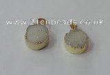 NGP2665 14mm - 15mm coin druzy quartz gemstone pendants