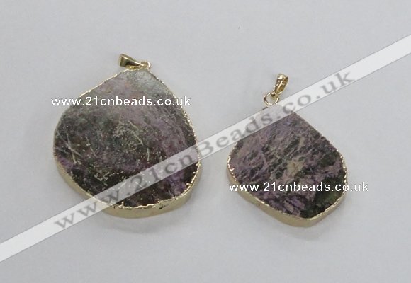 NGP2675 25*35mm - 40*45mm freeform tourmaline gemstone pendants