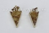 NGP2683 18*35mm - 25*45mm arrowhead druzy citrine pendants