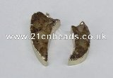 NGP2685 15*30mm - 25*45mm horn druzy citrine pendants