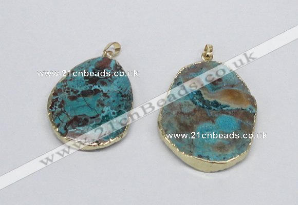 NGP2687 35*45mm - 40*50mm freeform ocean agate pendants