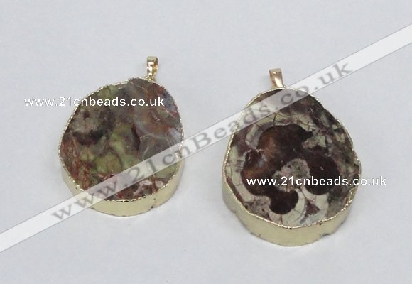 NGP2688 35*45mm - 40*50mm freeform ocean agate pendants