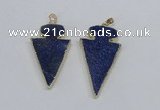 NGP2690 25*40mm - 30*55mm arrowhead lapis lazuli pendants