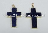 NGP2692 30*45mm - 32*48mm cross lapis lazuli gemstone pendants