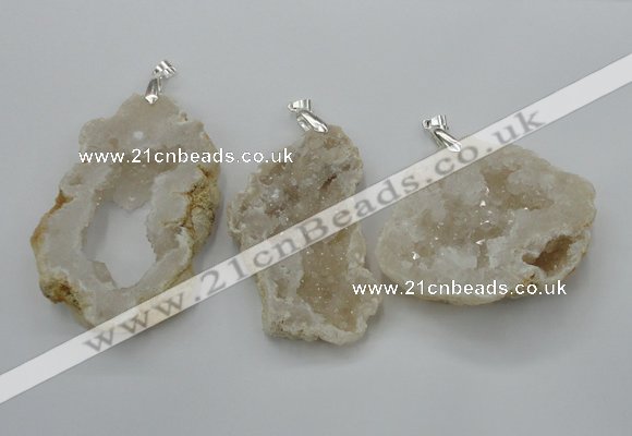 NGP2700 30*40mm - 50*65mm freeform druzy agate pendants