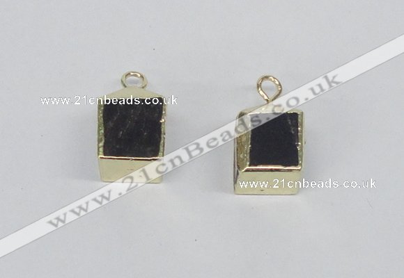 NGP2731 11*13mm - 12*15mm cube smoky quartz gemstone pendants