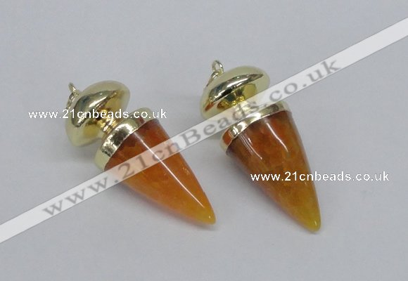 NGP2738 20*45mm - 20*50mm cone agate gemstone pendants wholesale