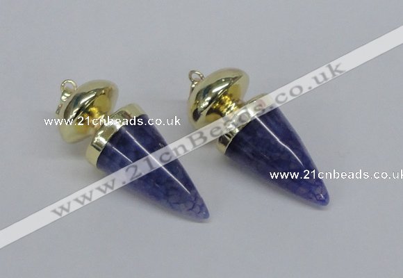 NGP2739 20*45mm - 20*50mm cone agate gemstone pendants wholesale