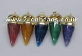 NGP2744 20*45mm - 20*50mm cone agate gemstone pendants wholesale