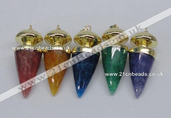 NGP2744 20*45mm - 20*50mm cone agate gemstone pendants wholesale