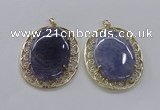 NGP2756 50*60mm oval agate gemstone pendants wholesale