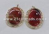 NGP2757 50*60mm oval agate gemstone pendants wholesale