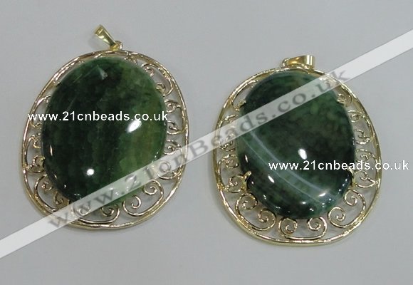 NGP2759 50*60mm oval agate gemstone pendants wholesale