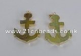 NGP2784 40*50mm anchor agate gemstone pendants wholesale
