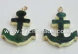 NGP2788 40*50mm anchor agate gemstone pendants wholesale