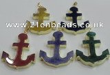 NGP2789 40*50mm anchor agate gemstone pendants wholesale