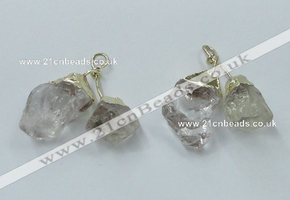 NGP2805 18*25mm - 20*25mm nuggets white crystal pendants wholesale