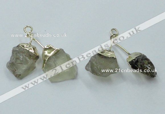 NGP2806 18*25mm - 20*25mm nuggets lemon quartz pendants wholesale