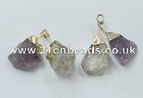 NGP2810 18*25mm - 20*25mm nuggets mixed quartz pendants wholesale