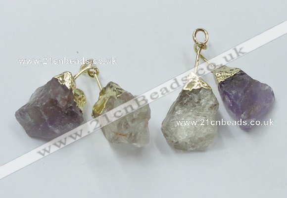 NGP2810 18*25mm - 20*25mm nuggets mixed quartz pendants wholesale