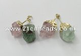 NGP2812 18*25mm - 20*25mm nuggets mixed quartz pendants wholesale