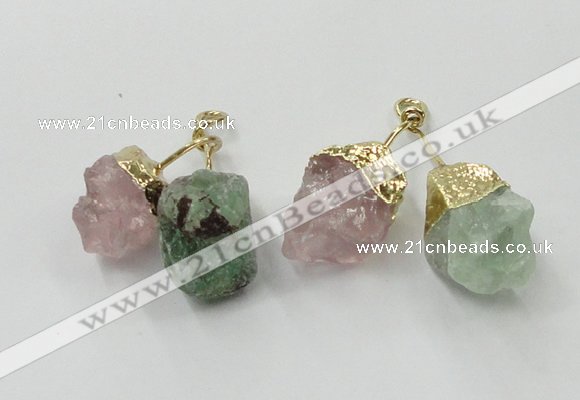 NGP2812 18*25mm - 20*25mm nuggets mixed quartz pendants wholesale