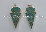 NGP2822 25*50mm - 27*55mm arrowhead sea sediment jasper pendants