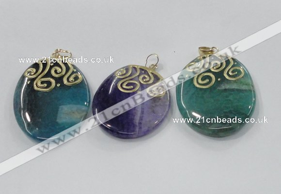 NGP2834 30*35mm - 35*45mm freeform agate gemstone pendants wholesale