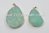 NGP2837 30*40mm - 40*50mm freeform amazonite gemstone pendants