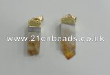 NGP2839 8*25mm - 12*40mm sticks druzy citrine gemstone pendants