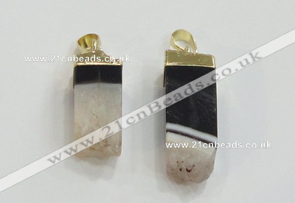 NGP2842 8*20mm - 12*40mm sticks druzy agate gemstone pendants