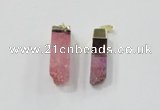 NGP2845 8*20mm - 12*40mm sticks druzy agate gemstone pendants