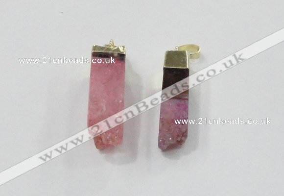 NGP2845 8*20mm - 12*40mm sticks druzy agate gemstone pendants