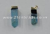 NGP2846 8*20mm - 12*40mm sticks druzy agate gemstone pendants