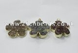 NGP2852 42*45mm - 50*52mm flower agate gemstone pendants