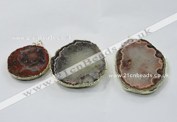 NGP2854 45*50mm - 55*70mm freeform druzy agate gemstone pendants