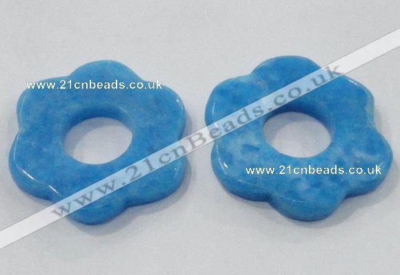 NGP2858 52*55mm flower Chinese aquamarine gemstone pendants
