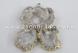 NGP2863 25*30mm - 40*45mm freeform druzy agate pendants