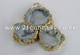 NGP2868 25*30mm - 40*45mm freeform druzy agate pendants