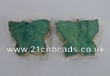 NGP2875 40*50mm - 45*55mm butterfly druzy agate pendants wholesale