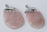 NGP2879 45*65mm - 50*70mm freeform rose quartz gemstone pendants