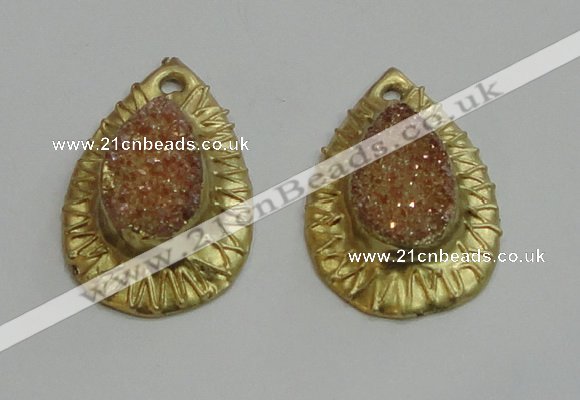 NGP2885 22*35mm - 25*35mm freeform druzy agate pendants wholesale