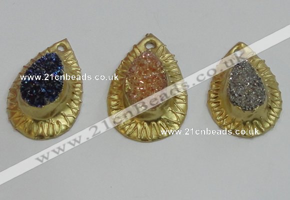 NGP2886 22*35mm - 25*35mm freeform druzy agate pendants wholesale