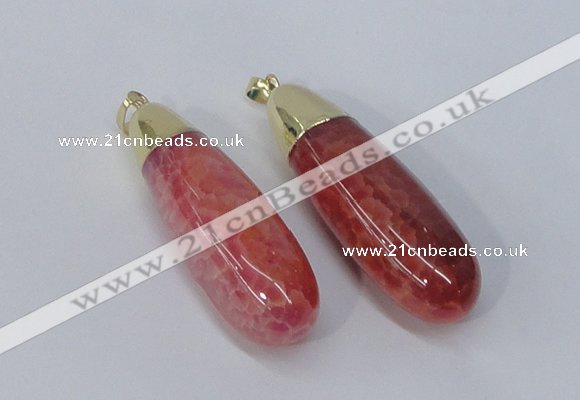 NGP2920 16*58mm - 18*60mm teardrop agate gemstone pendants