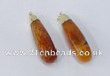 NGP2921 16*58mm - 18*60mm teardrop agate gemstone pendants