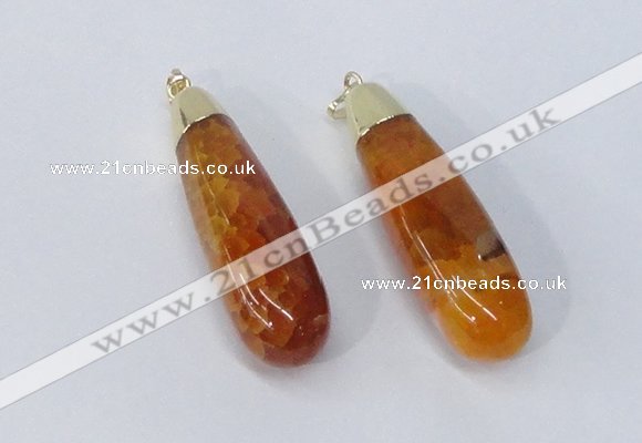 NGP2921 16*58mm - 18*60mm teardrop agate gemstone pendants