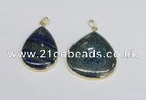 NGP2928 30*40mm - 35*40mm flat teardrop chrysocolla pendants