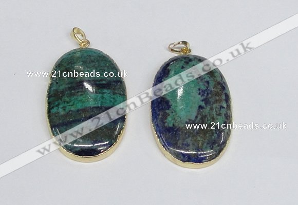 NGP2929 30*50mm - 32*52mm oval chrysocolla pendants